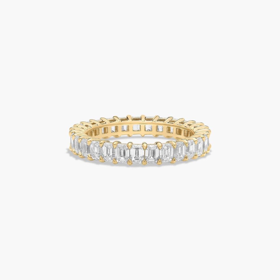 14K Yellow Gold Emerald Cut Lab-Grown Diamond Eternity Ring (2.00 CTW F-G / VS2-SI1)