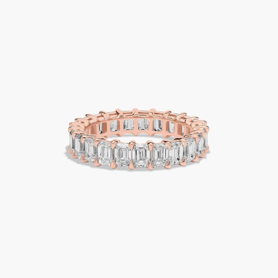 14K Rose Gold Emerald Cut Lab-Grown Diamond Eternity Ring (3.00 CTW F-G / VS2-SI1)