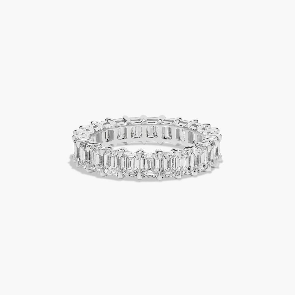 14K White Gold Emerald Cut Lab-Grown Diamond Eternity Ring (3.00 CTW F-G / VS2-SI1)