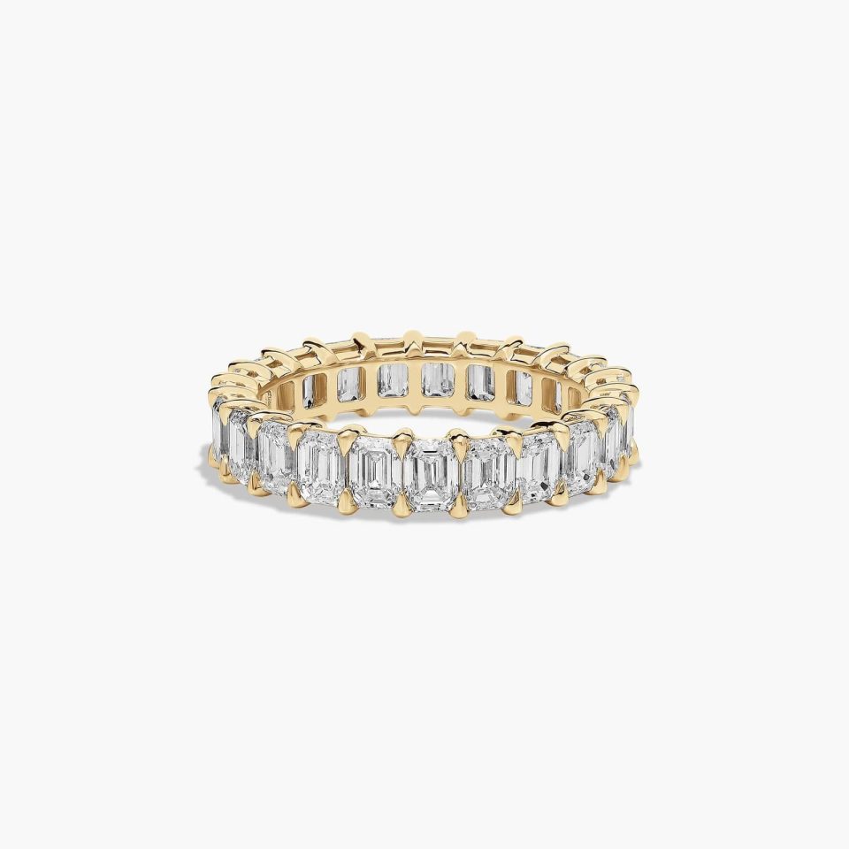 14K Yellow Gold Emerald Cut Lab-Grown Diamond Eternity Ring (3.00 CTW F-G / VS2-SI1)