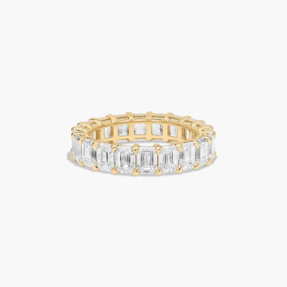14K Yellow Gold Emerald Cut Lab-Grown Diamond Eternity Ring (5.00 CTW F-G / VS2-SI1)