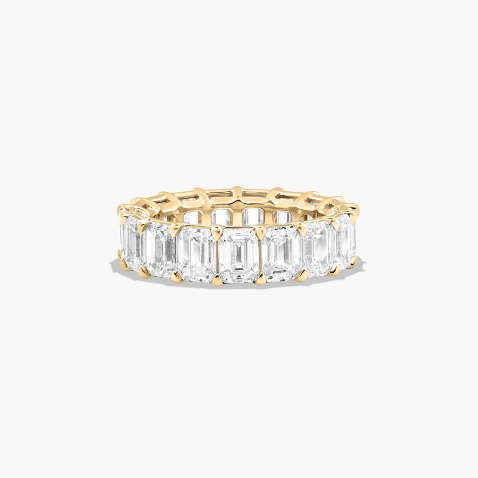 14K Yellow Gold Emerald Cut Lab-Grown Diamond Eternity Ring (7.00 CTW F-G / VS2-SI1)