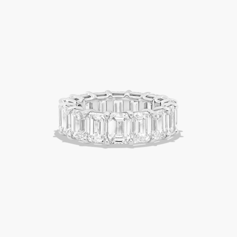 Platinum  Emerald Cut Diamond Eternity Ring (9.50 CTW H-I / SI1-SI2)