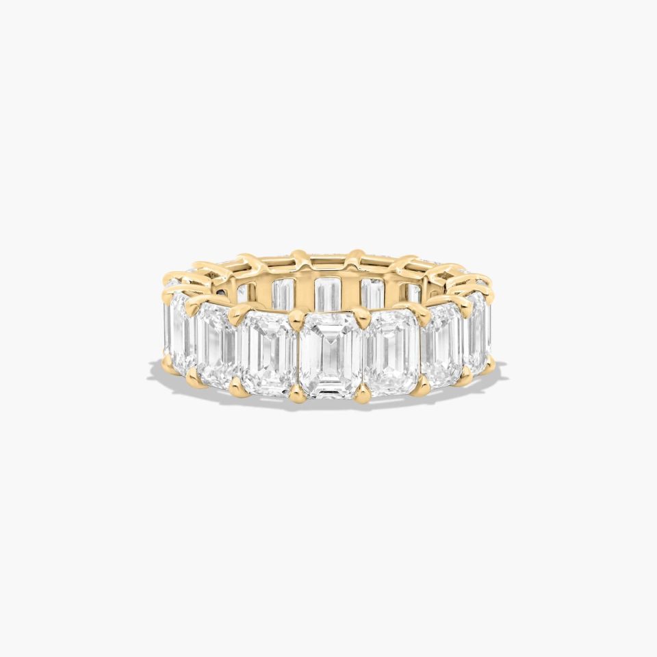 14K Yellow Gold Emerald Cut Diamond Eternity Ring (9.50 CTW H-I / SI1-SI2)
