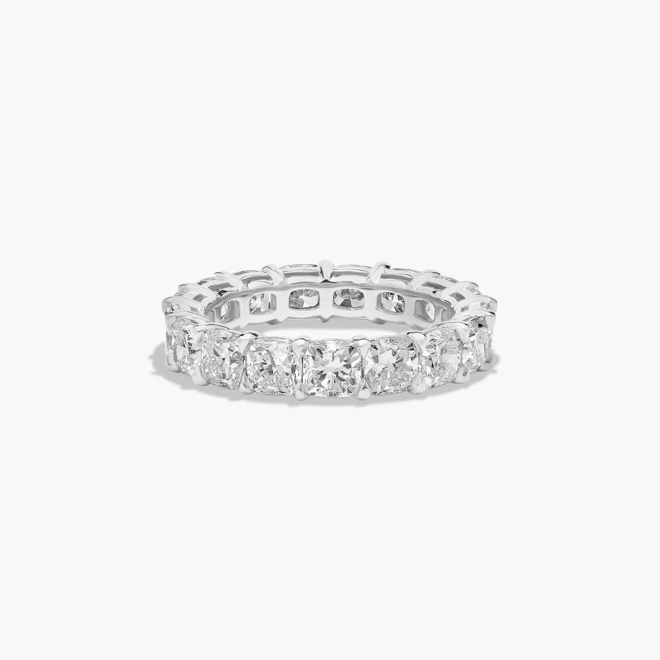 14K White Gold Cushion Cut Lab-Grown Diamond Eternity Ring (5.00 CTW F-G / VS2-SI1)