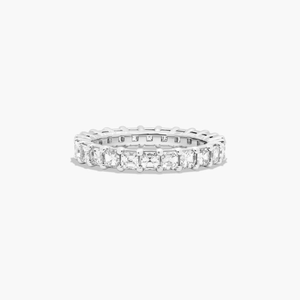 14K White Gold Asscher Cut Lab-Grown Diamond Eternity Ring (2.00 CTW F-G / VS2-SI1)