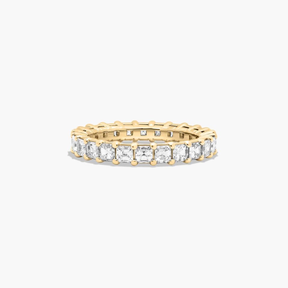 14K Yellow Gold Asscher Cut Lab-Grown Diamond Eternity Ring (2.00 CTW F-G / VS2-SI1)