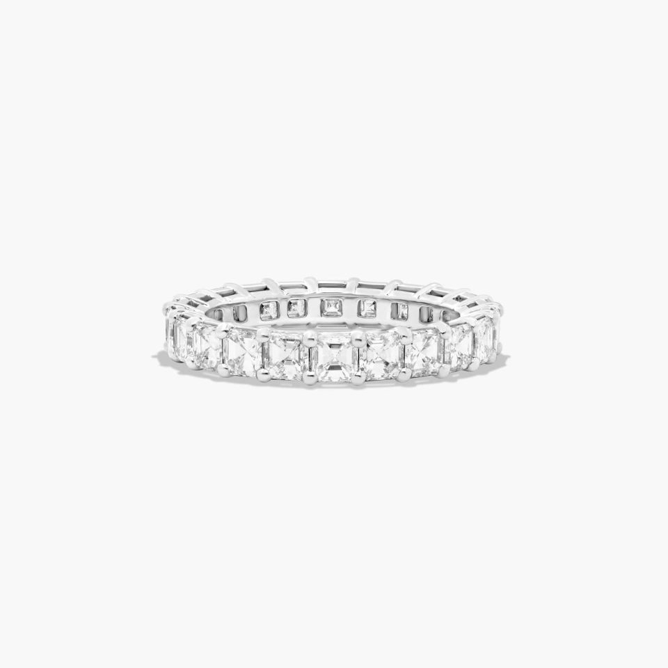14K White Gold Asscher Cut Lab-Grown Diamond Eternity Ring (3.00 CTW F-G / VS2-SI1)
