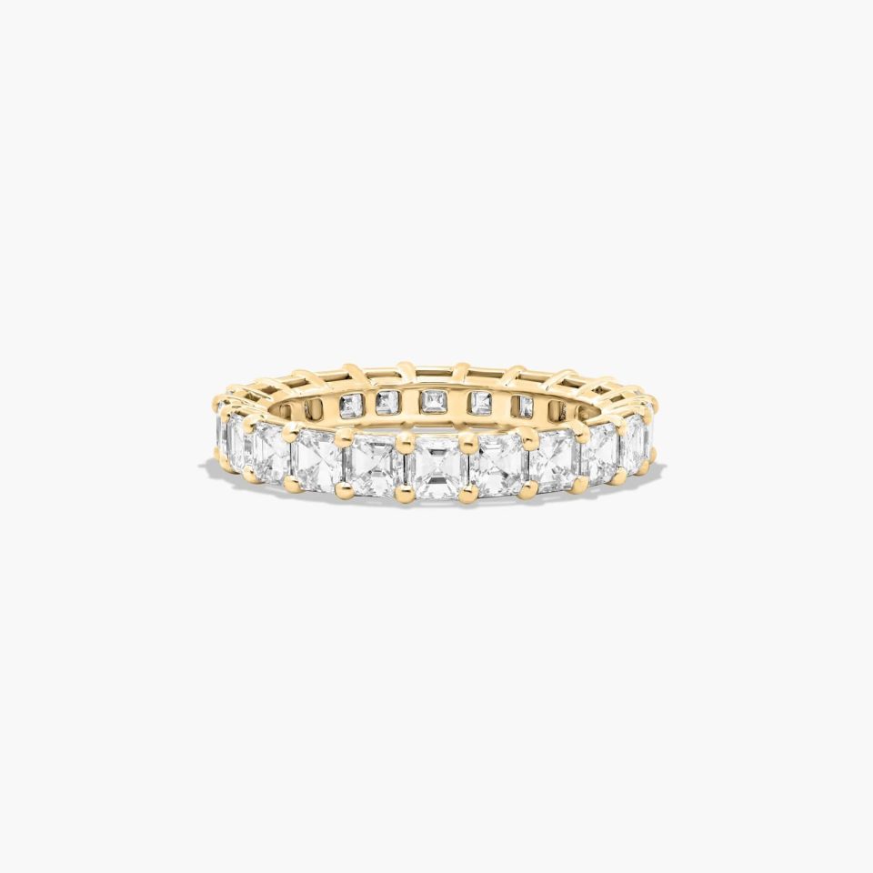 14K Yellow Gold Asscher Cut Lab-Grown Diamond Eternity Ring (3.00 CTW F-G / VS2-SI1)