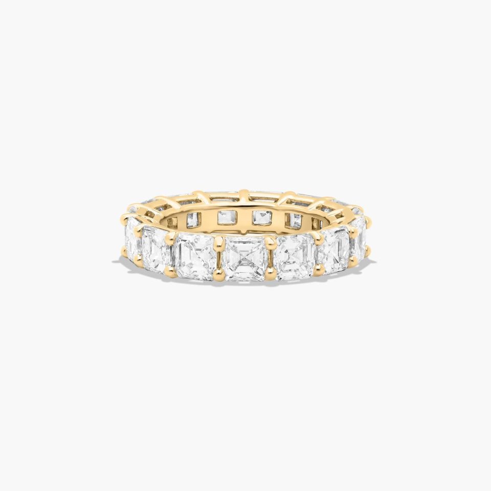 14K Yellow Gold Asscher Cut Lab-Grown Diamond Eternity Ring (7.00 CTW F-G / VS2-SI1)