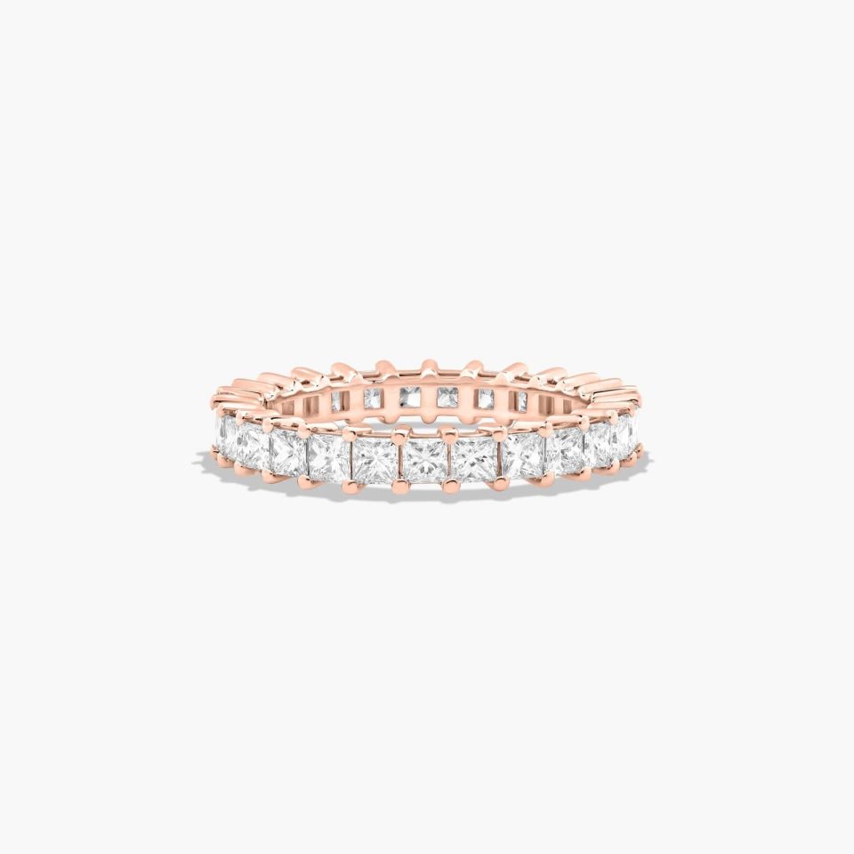 14K Rose Gold Princess Cut Lab-Grown Diamond Eternity Ring (2.00 CTW F-G / VS2-SI1)