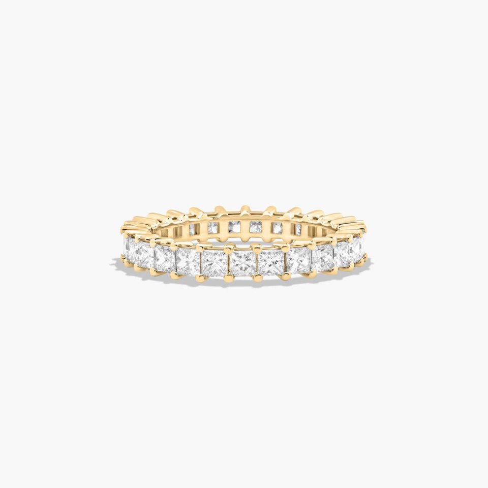 14K Yellow Gold Princess Cut Lab-Grown Diamond Eternity Ring (2.00 CTW F-G / VS2-SI1)
