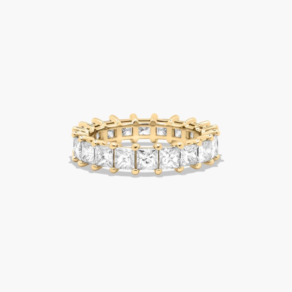 14K Yellow Gold Princess Cut Lab-Grown Diamond Eternity Ring (3.00 CTW F-G / VS2-SI1)