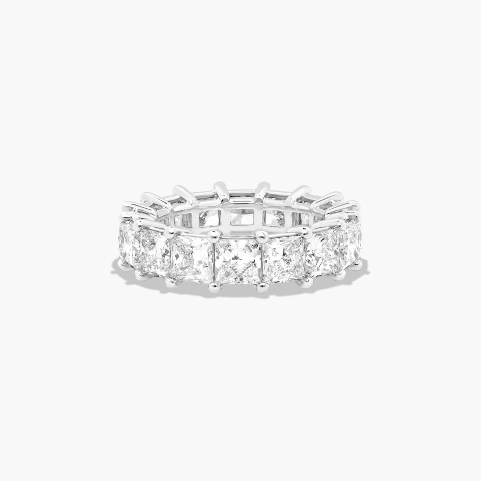 14K White Gold Princess Cut Lab-Grown Diamond Eternity Ring (5.00 CTW F-G / VS2-SI1)