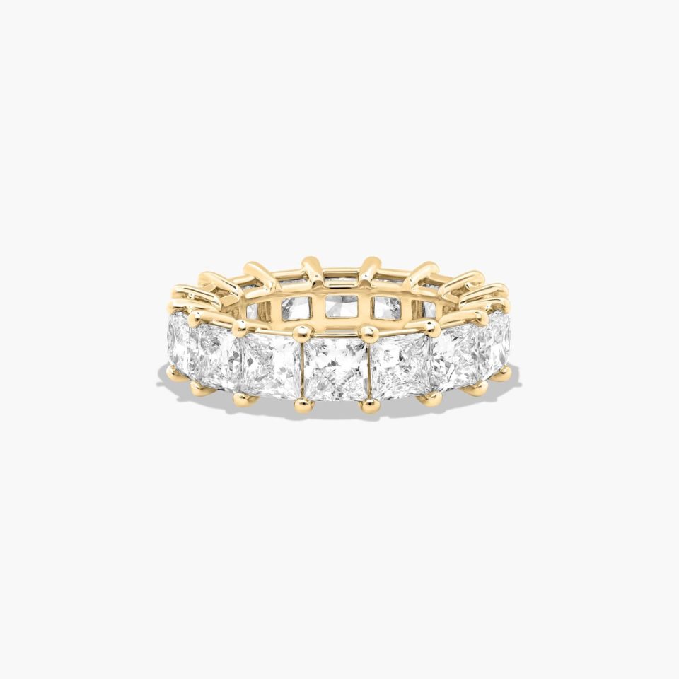 14K Yellow Gold Princess Cut Lab-Grown Diamond Eternity Ring (5.00 CTW F-G / VS2-SI1)