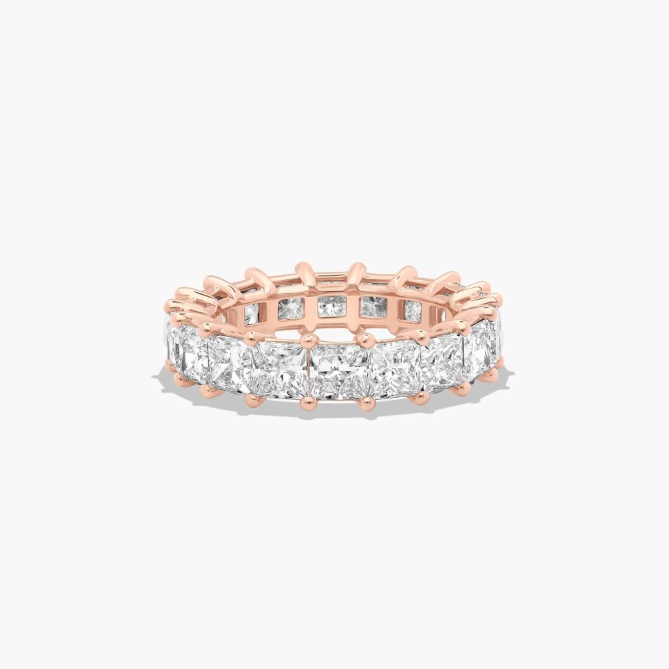 14K Rose Gold Princess Cut Diamond Eternity Ring (6.00 CTW H-I / SI1-SI2)