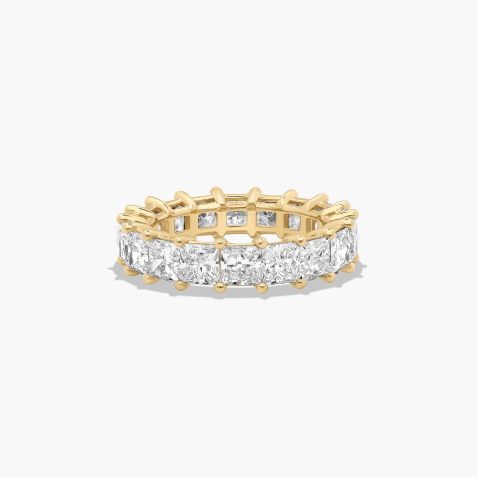 14K Yellow Gold Princess Cut Diamond Eternity Ring (6.00 CTW H-I / SI1-SI2)