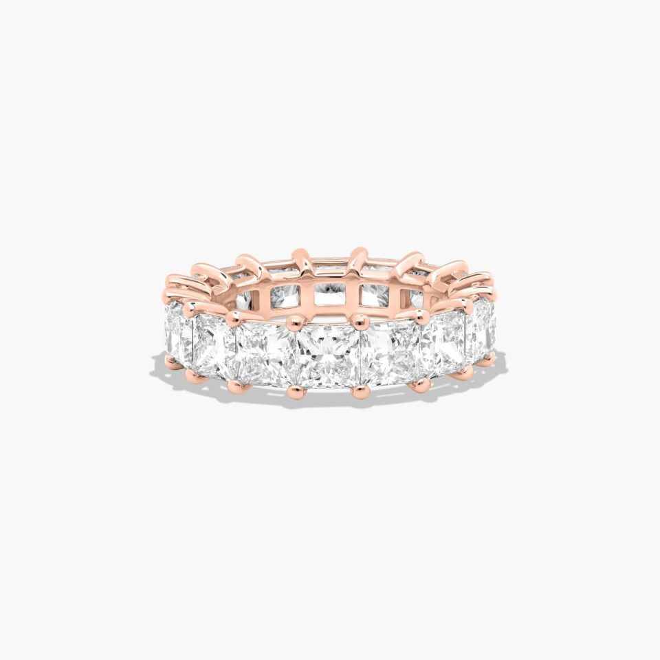 14K Rose Gold Princess Cut Diamond Eternity Ring (7.00 CTW H-I / SI1-SI2)