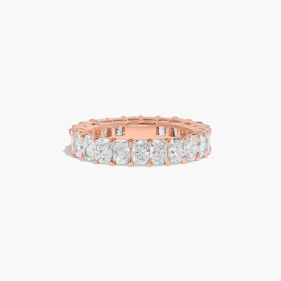 14K Rose Gold Radiant Cut Lab-Grown Diamond Eternity Ring (4.00 CTW F-G / VS2-SI1)