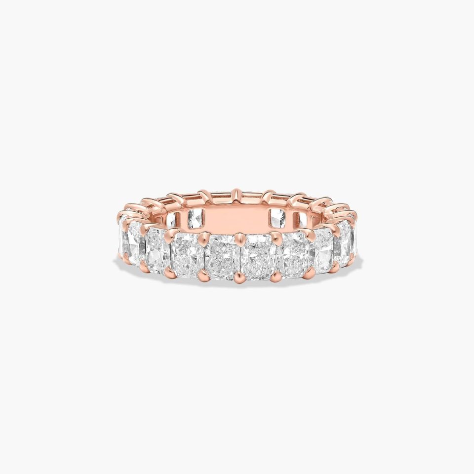 14K Rose Gold Radiant Cut Lab-Grown Diamond Eternity Ring (5.00 CTW F-G / VS2-SI1)