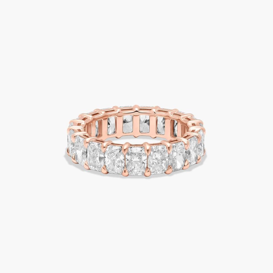 14K Rose Gold Radiant Cut Diamond Eternity Ring (6.00 CTW H-I / SI1-SI2)
