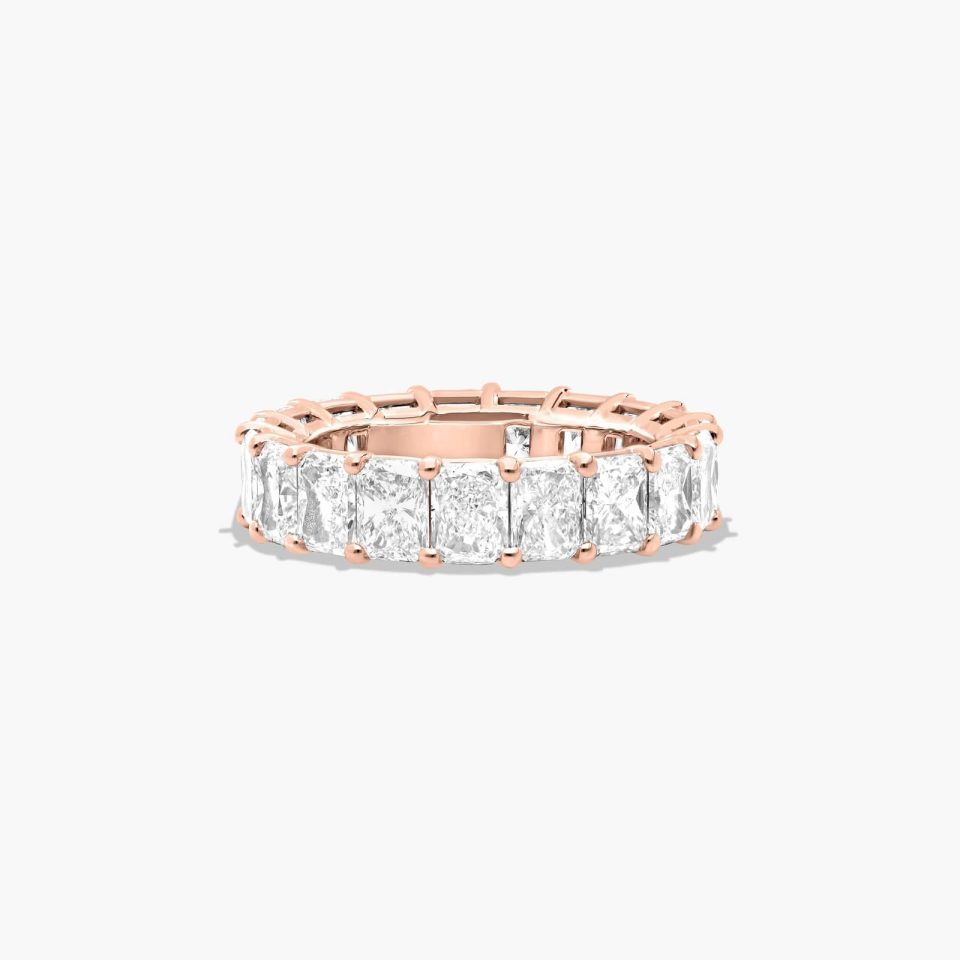 14K Rose Gold Radiant Cut Diamond Eternity Ring (8.00 CTW H-I / SI1-SI2)