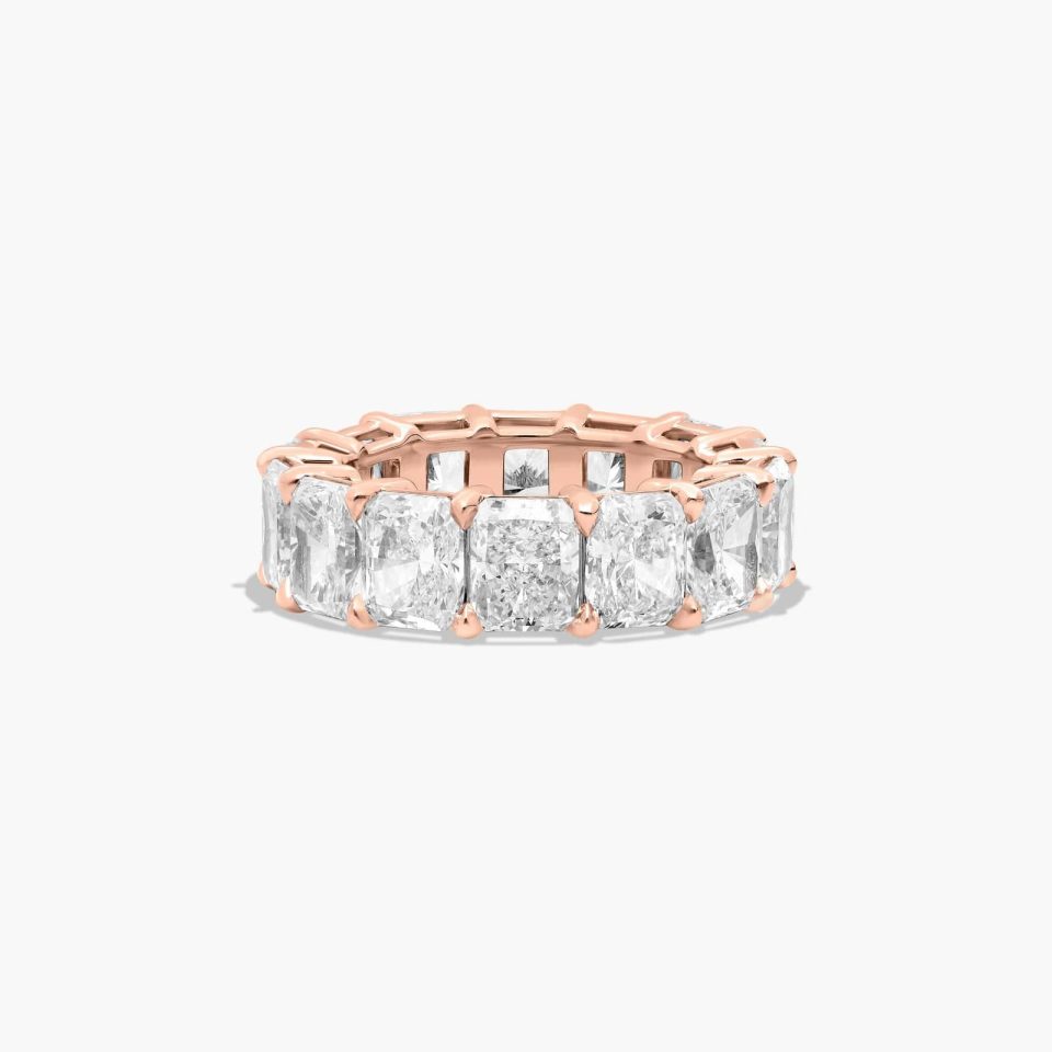 14K Rose Gold Radiant Cut Diamond Eternity Ring (10.50 CTW H-I / SI1-SI2)
