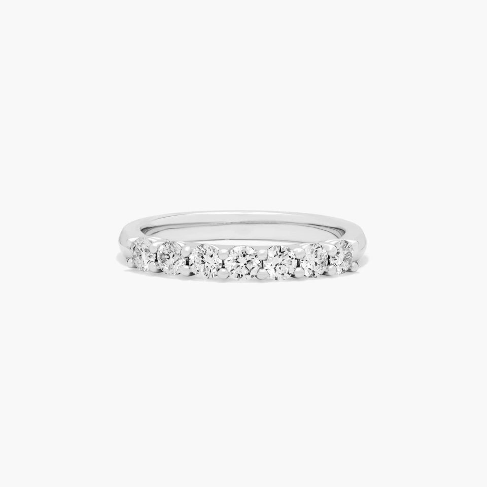 Platinum Seven Stone Low Dome Basket Lab Grown Diamond Anniversary Ring (0.50 CTW - F-G / VS2-SI1)