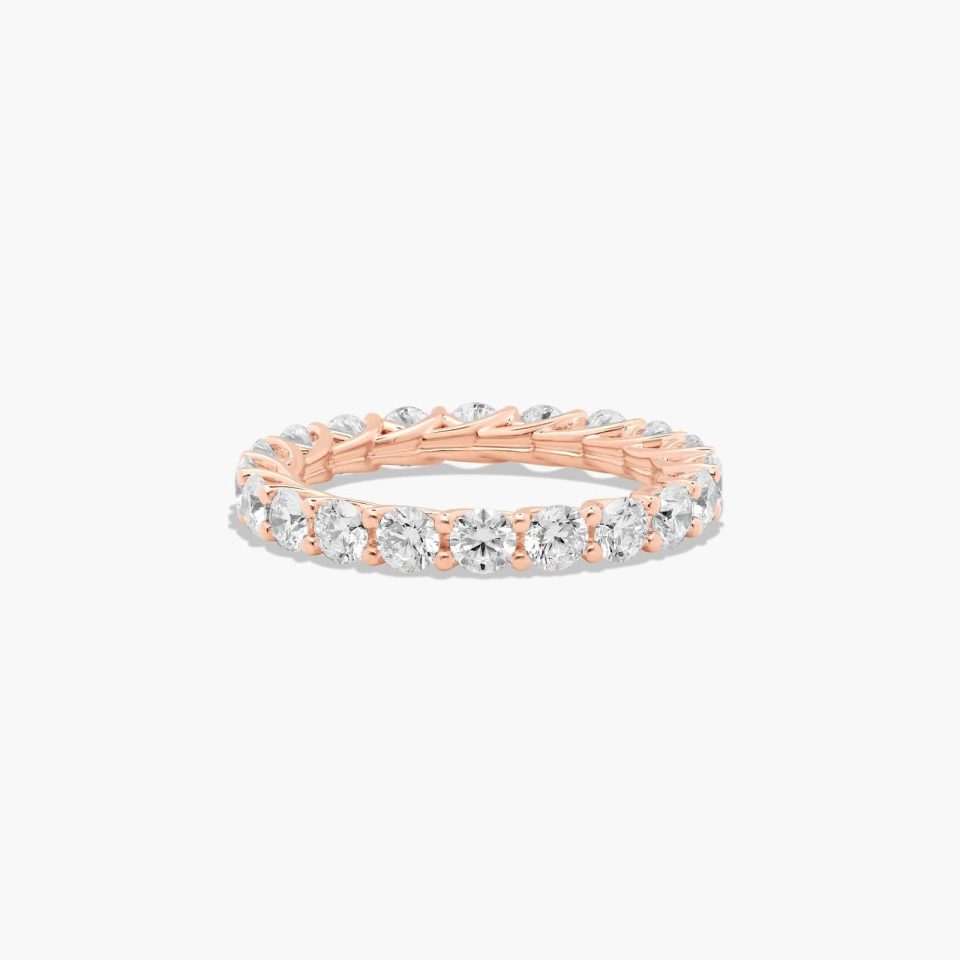 14K Rose Gold Trellis Lab-Grown Diamond Eternity Ring (2 CTW F-G / VS2-SI1)