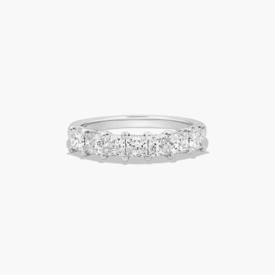 Platinum Seven Stone Princess Cut Diamond Anniversary Ring (1.00 CTW - H-I / SI1-SI2)