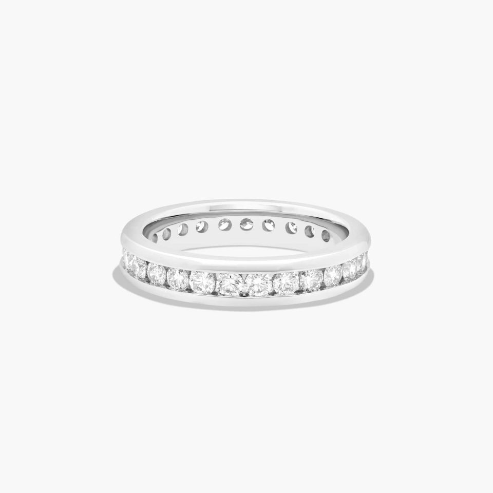 14K White Gold Channel Set Round Lab-Grown Diamond Eternity Ring (1.00 CTW F-G / VS2-SI1)