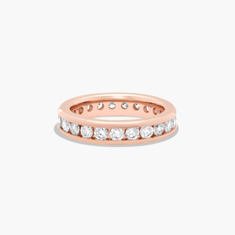 14K Rose Gold Channel Set Round Diamond Eternity Ring (1.50 CTW H-I / SI1-SI2)