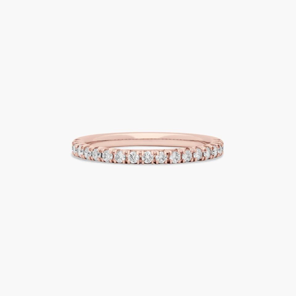 14K Rose Gold French Pavé Lab-Grown Diamond Anniversary Ring (0.25 CTW  -F-G / VS2-SI1)