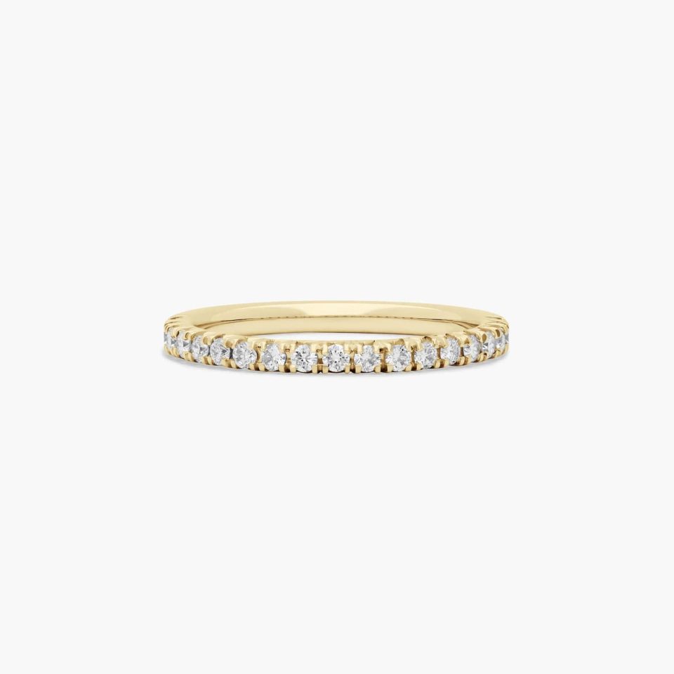 14K Yellow Gold French Pavé Lab-Grown Diamond Anniversary Ring (0.25 CTW  -F-G / VS2-SI1)