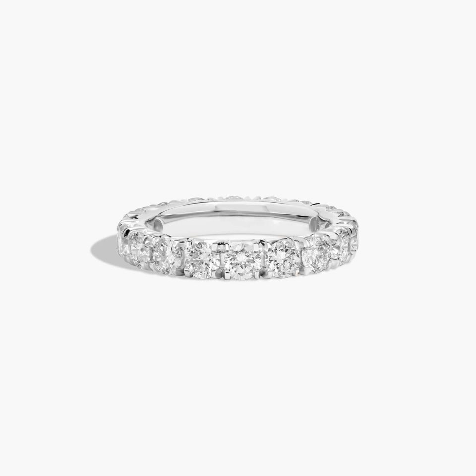 14K White Gold French Pavé Lab-Grown Diamond Eternity Ring  (1.00 CTW F-G / VS2-SI1)