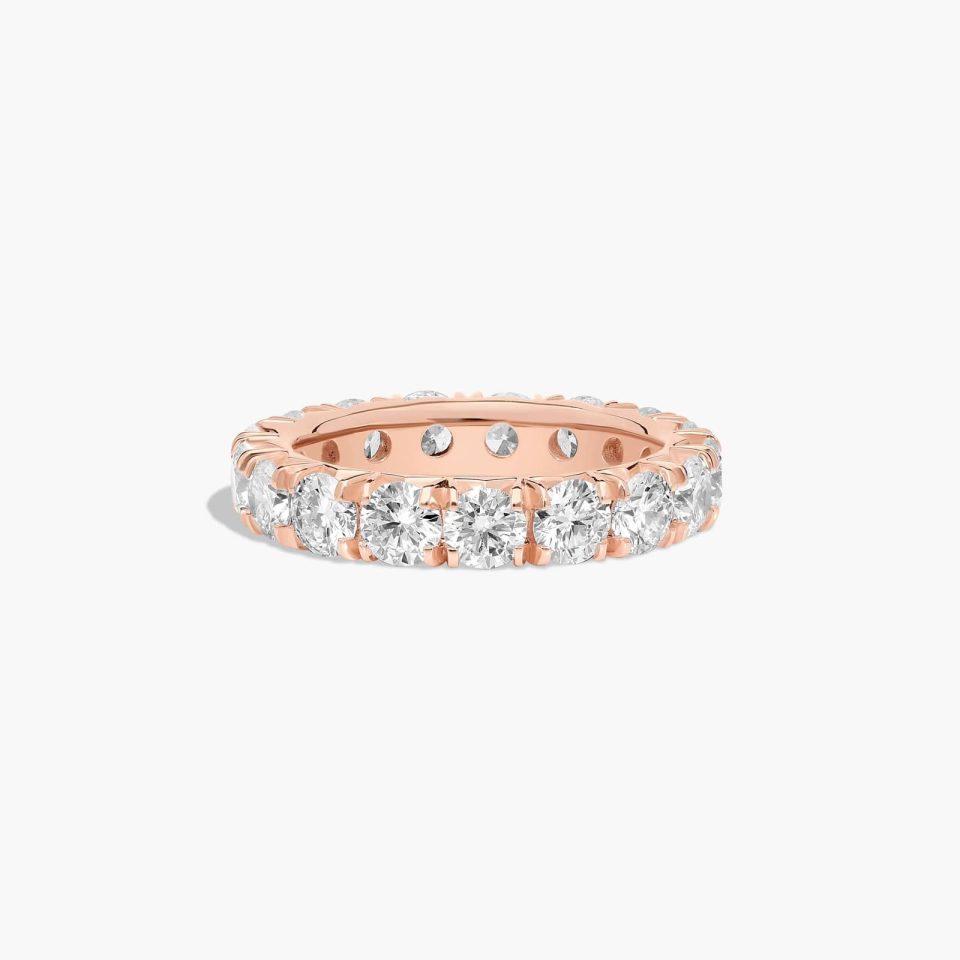 14K Rose Gold French Pavé Diamond Eternity Ring  (3.00 CTW H-I / SI1-SI2)