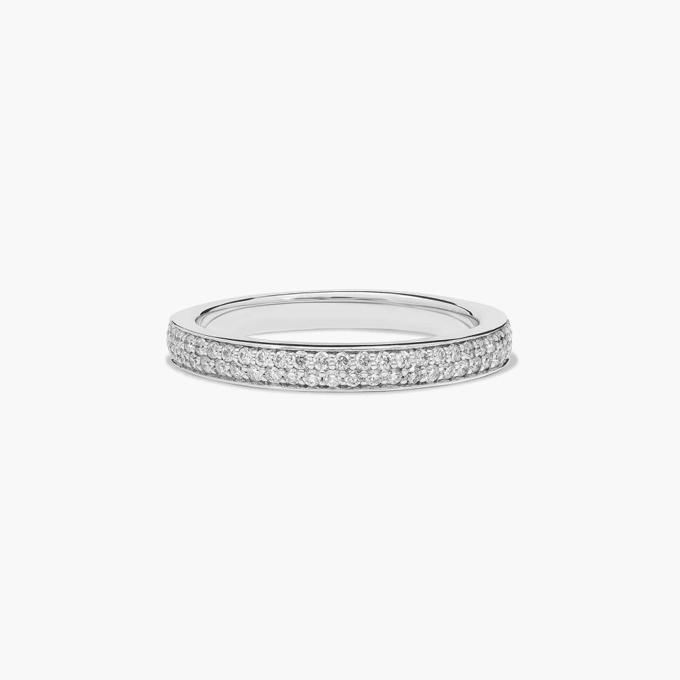 18K White Gold Double Row Pavé Ring (.36 CT TW.)