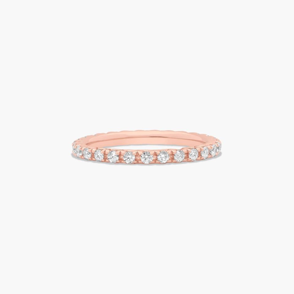 14K Rose Gold French Cut Pavé Diamond Eternity Ring (0.50 CTW)