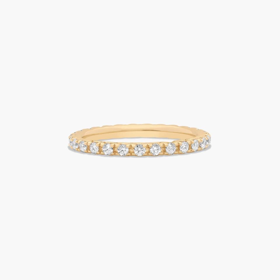 18K Yellow Gold French Cut Pavé Diamond Eternity Ring (0.50 CTW)