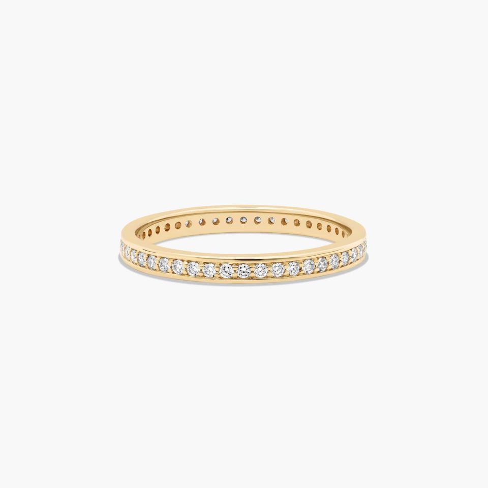 18K Yellow Gold Pavé Diamond Eternity Ring