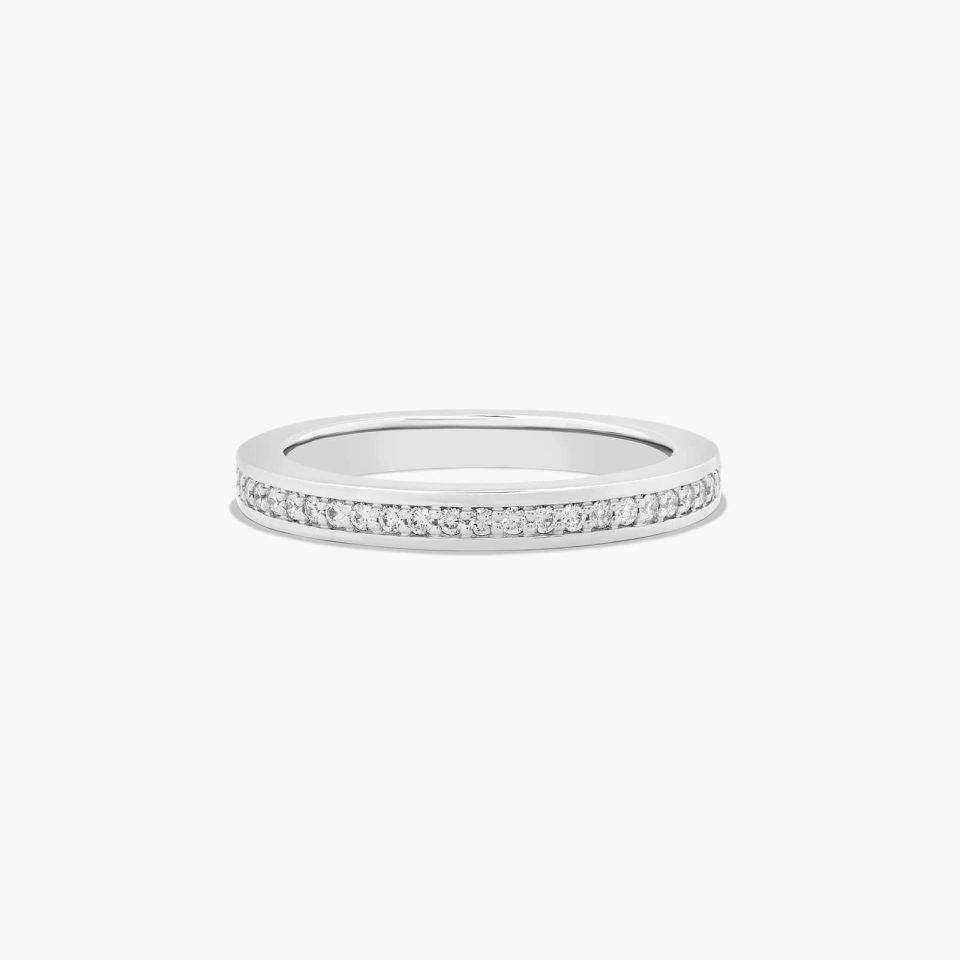 18K White Gold 0.20CTW. Pavé Diamond Wedding Ring