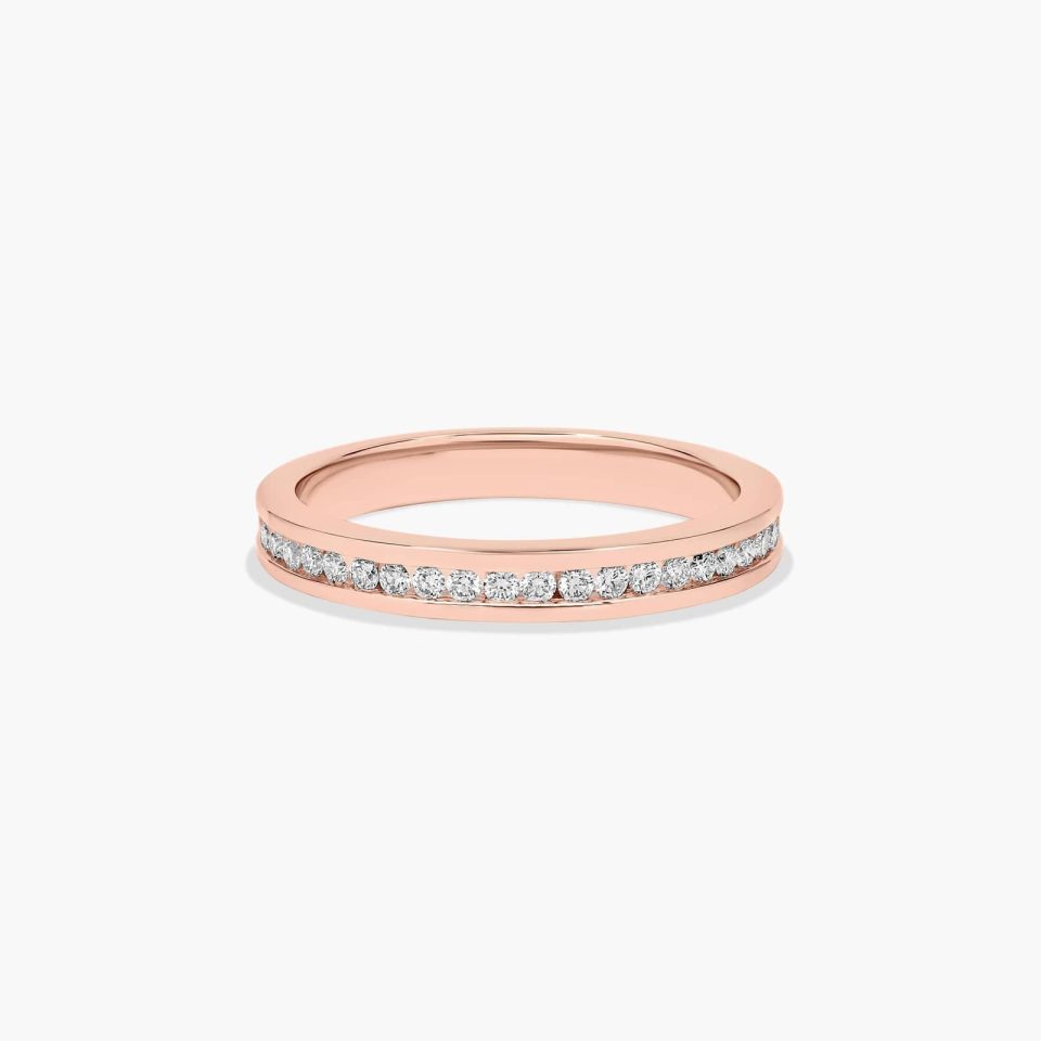 14K Rose Gold Channel Set Diamond Wedding Band (.25 CTW.)