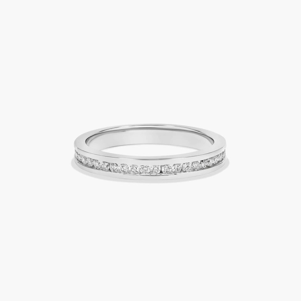 18K White Gold Channel Set Diamond Wedding Band (.25 CTW.)