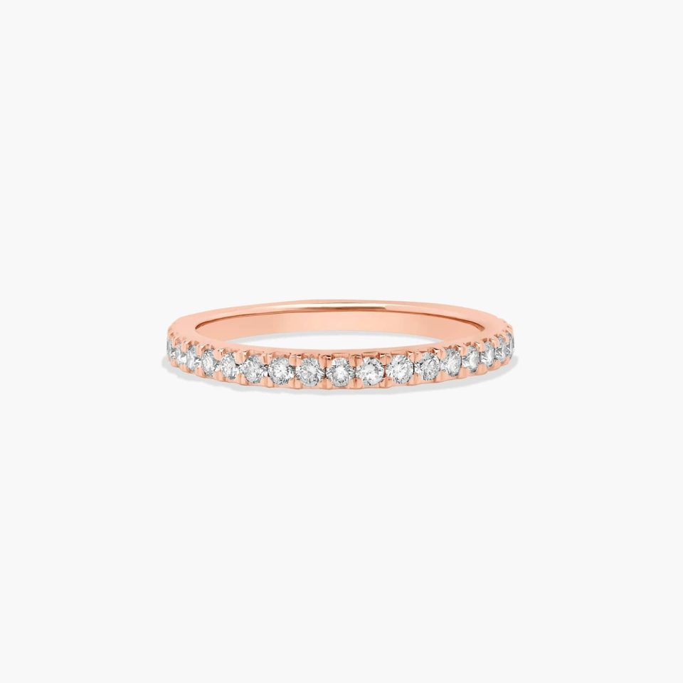 14K Rose Gold Common Prong Diamond Wedding Ring (.37 CTW.)