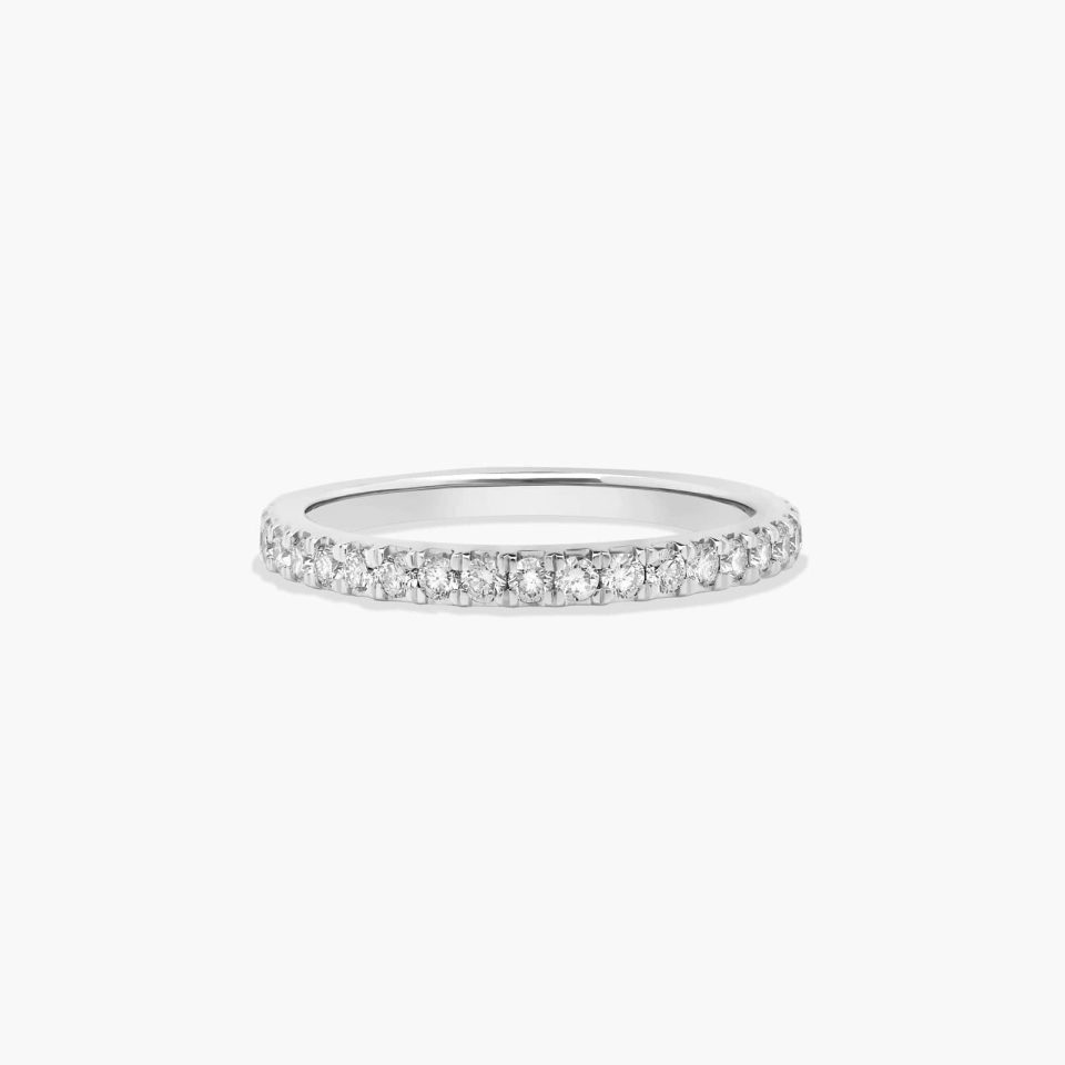 18K White Gold Common Prong Diamond Wedding Ring (.37 CTW.)