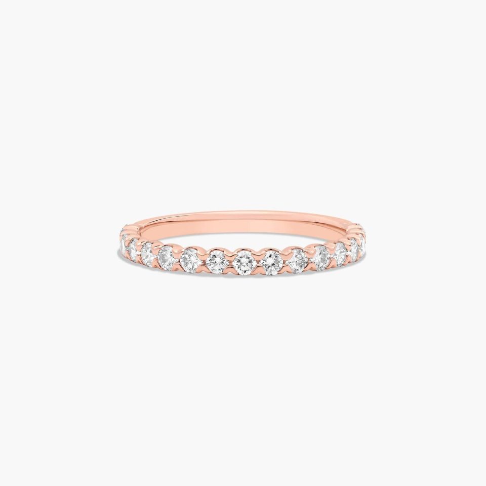 14K Rose Gold Scallop Style Diamond Wedding Ring