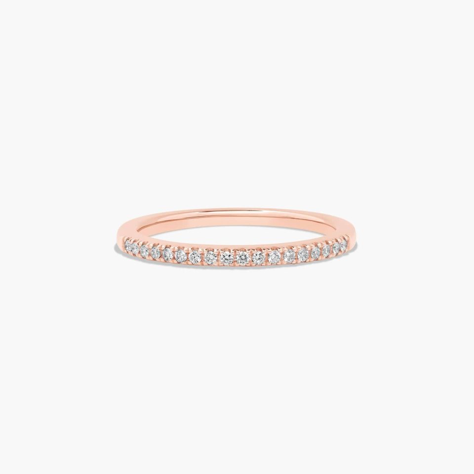 14K Rose Gold U Pavé Wedding Ring