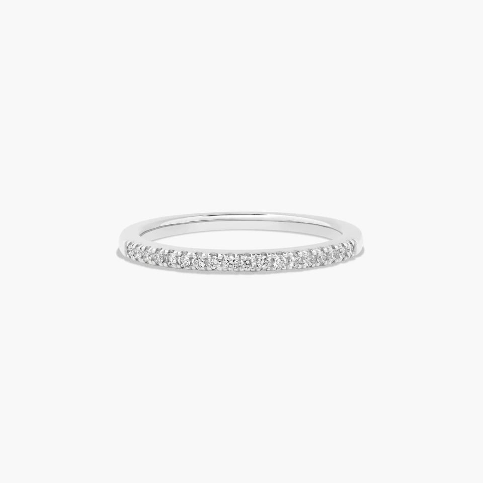 18K White Gold U Pavé Wedding Ring