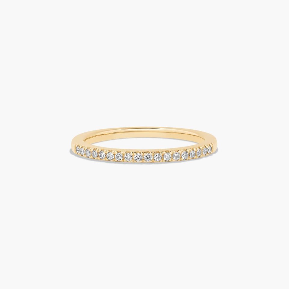 14K Yellow Gold U Pavé Wedding Ring