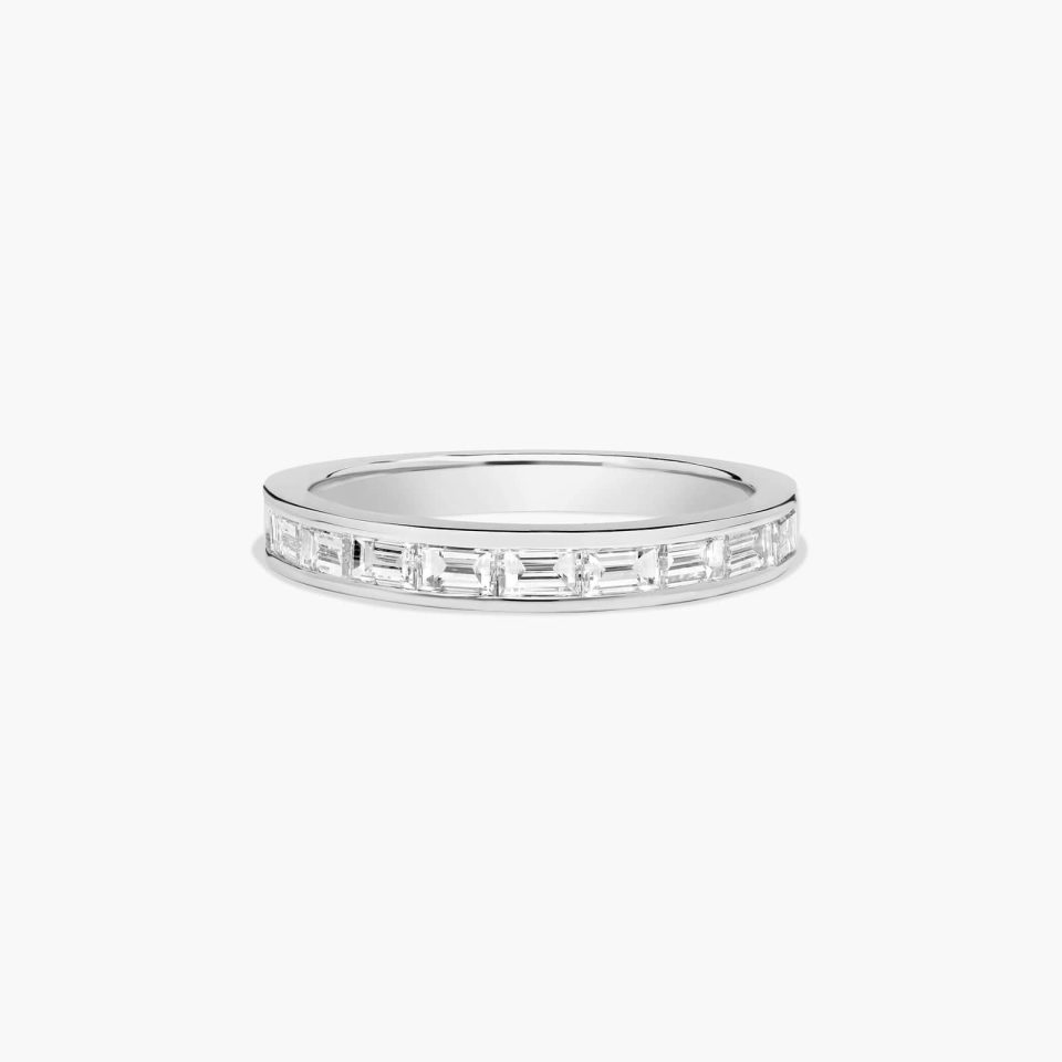 18K White Gold Baguette Wedding Ring ( .70 CTW.)